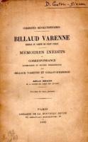 Mémoires de Billaud-Varenne (Alfred Régis) {JPEG}